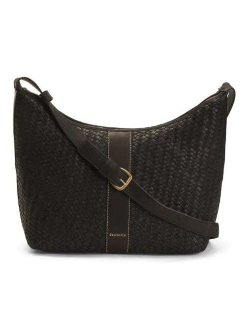 ECOTORIE Leather Irving Woven Shoulder Bag